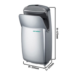 (2 stuks) AIR-WOLF | Handdroger met infraroodsensor - ABS Zilver