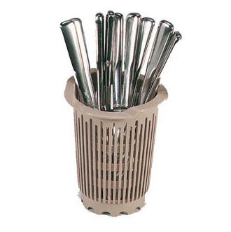 Commercial Round Dishwasher Cutlery Basket – Ø114 mm - Polypropylene - Beige