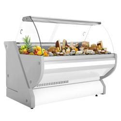 Koelvitrine - 1725x1150mm - gebogen ruit - granieten werkblad - LED-verlichting - automatische ontdooiing