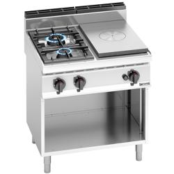 Комбінована варильна поверхня (газова плита) -  суцільна поверхня та 2 конфорки - 17,5 кВт