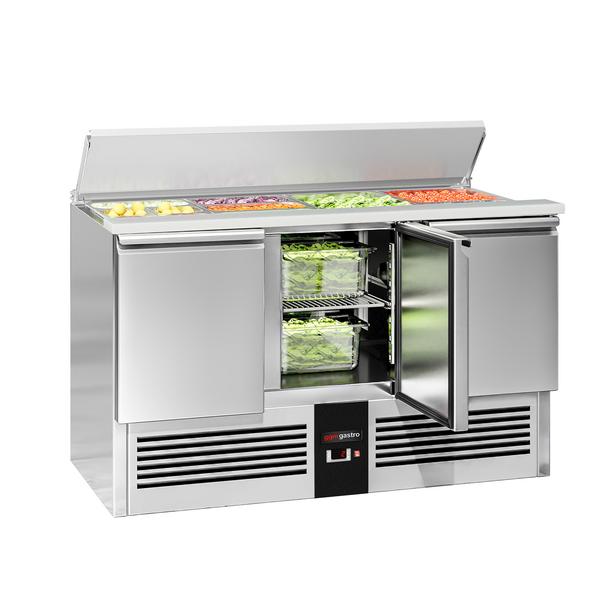 Saladette PREMIUM - 1368mm - 3 deuren - met RVS deksel voor 4x GN 1/1 - voor NL