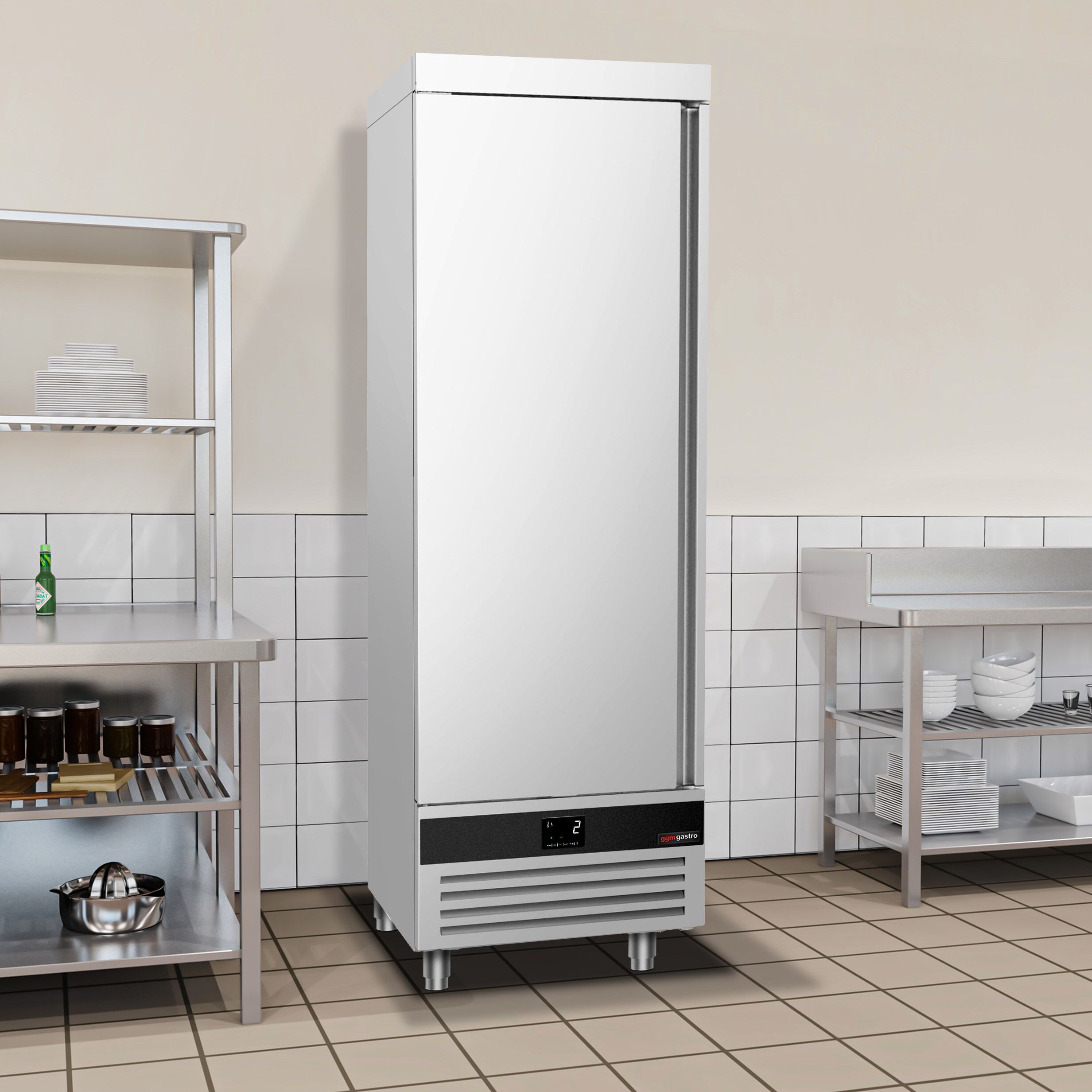 Armoire réfrigérée positive Inox AISI 430 PREMIUM - 600 L - avec 1 porte