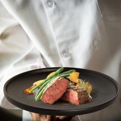 (12 pcs) UNIVERSE | Plate - flat - Porcelain - Ø190mm - Black