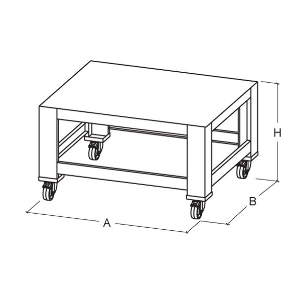 Support pour four à pizza - 1450x920x1100mm - Inox - compatible avec PEZ630G & PEZ630G#2