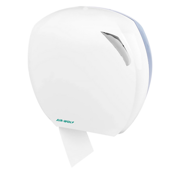 AIR-WOLF | Dispensador de rollo de papel higiénico grande - 1 rollo grande hasta 290mm - plástico ABS - blanco
