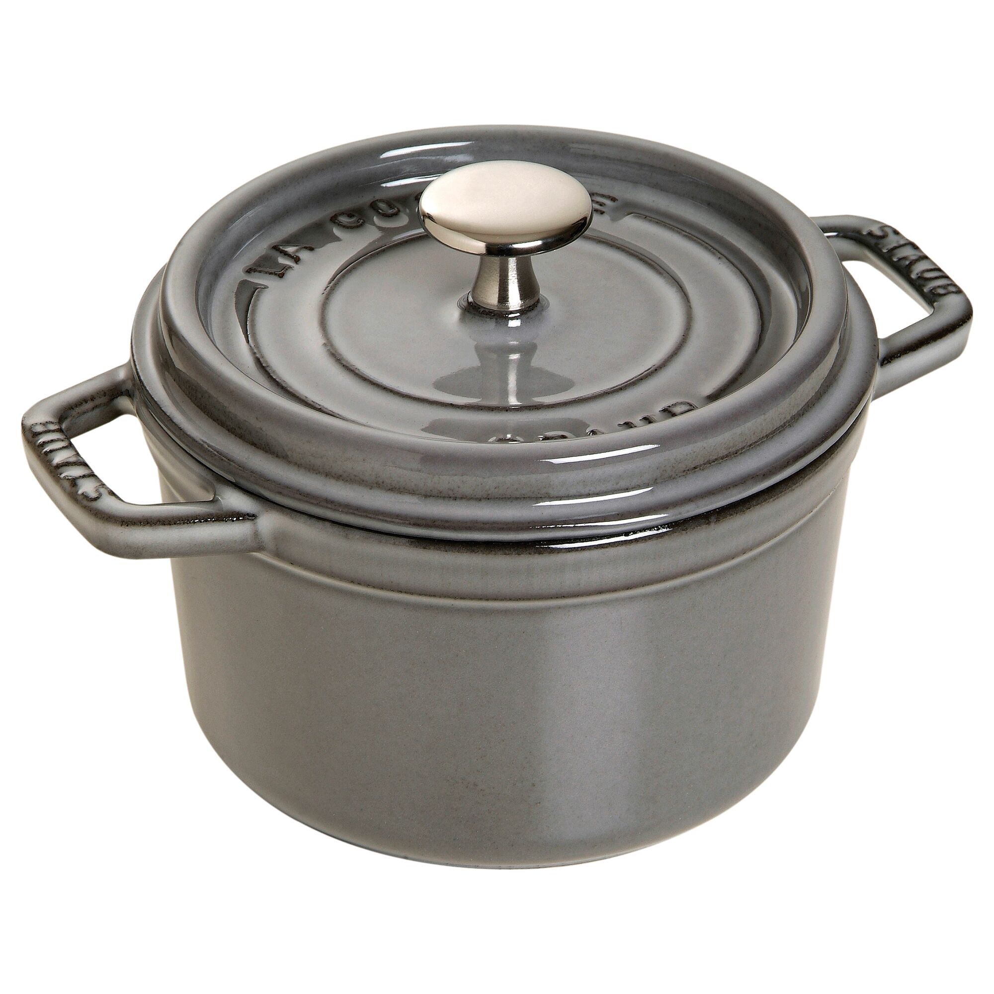 STAUB | Mini Cocotte Round Enamelled Cast Iron Casserole Dish – Ø 140 mm – Graphite Grey