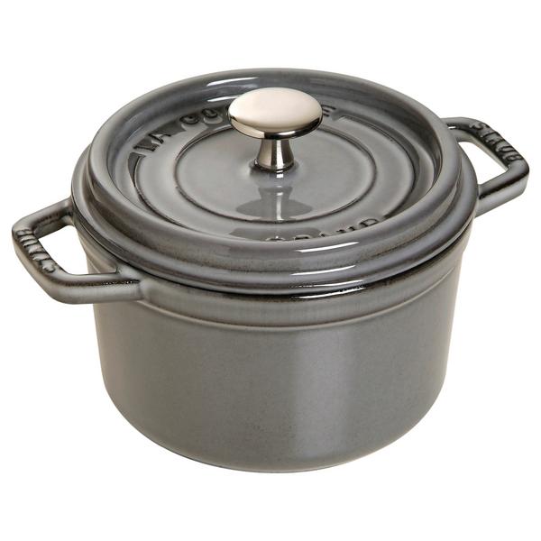 STAUB | Mini Cocotte Round Enamelled Cast Iron Casserole Dish – Ø 140 mm – Graphite Grey