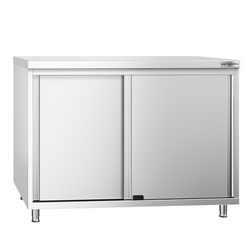 Armoire de travail en inox PREMIUM - 1000x600mm - avec porte coulissante sans rebord	