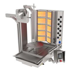 Gas Doner Kebab Robot – Bottom motor - 10 burners (V-shape) - 150 kg max - Natural gas 26.60 kW