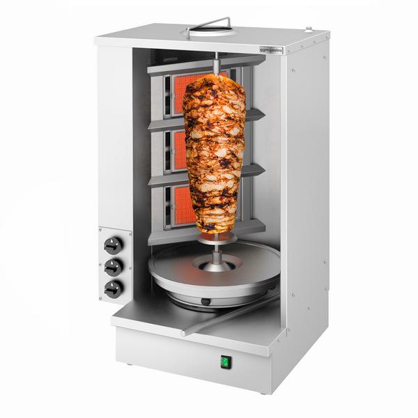 Shoarmagrill - max. 40kg - 3 branders - motor onder - 8.10kW - Gas