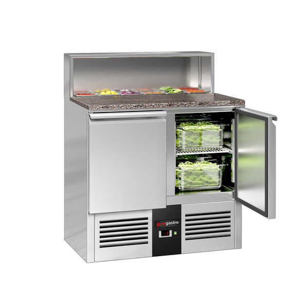 Mesa Frigorífica para Salada / Pizza  PREMIUM - 0,9 x 0,7 m - com 2 portas