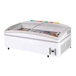 Commercial Dual-Temperature Island Chiller/Freezer - 1990x920mm - 470 Litres - Curved Glass Sliding Lids