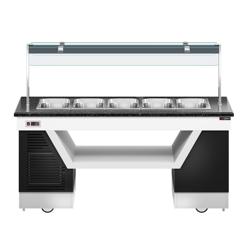 Commercial Heated Buffet Counter - Mobile on Castors – 5x GN 1/1 – 4 kW – low-noise