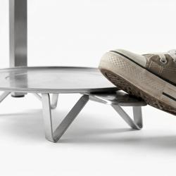 Support sac poubelle - Ø 350 mm - avec pédale au pied - inox