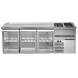 Pivski štand Premium PLUS - 2500x700 mm - 3 staklena vrata 