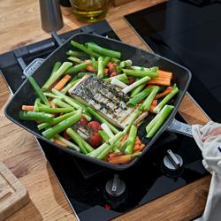 STAUB | Pure Grill Square Cast Iron Grill Pan – 30x30 cm - Graphite Grey - American Grill, Enamelled Interior