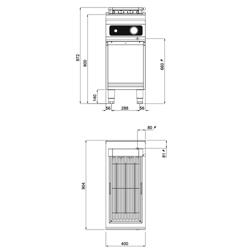 Gril électrique professionnel - 5,4kW - sur pied - P900mm - commande numérique Bflex - incl. soubassement ouvert