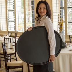 CAMBRO | CAMTREAD® - صينية من الألياف الزجاجية - بيضوي - 735×600 مم - عالية الجودة - أسود (قطع x6)
