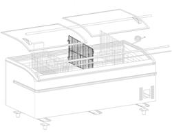 Divider for refrigerated and freezer islands