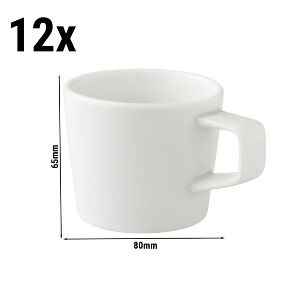 (12 bucăți) WHITE DELIGHT - Ceașcă Cappuccino - 180ml - Alb