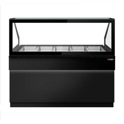 Warm buffet TORONTO - 1800mm - zwart front - voor 5x GN 1/1 - zwart granieten werkblad