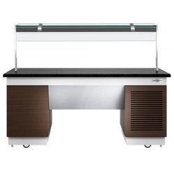 Buffet frío DUBLÍN - 2000mm - con placa fría eutéctica & ruedas - Negro