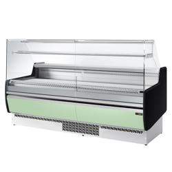 Koeltoonbank - 1935x953mm - 213 liter - kleur hellgroen - rechte ruit - front hellgroen - met 1 legborden