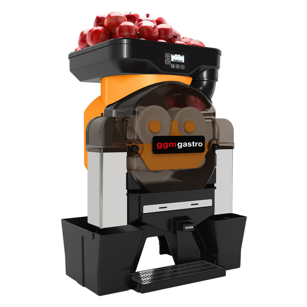 Elektrische fruitpers - met Push & Juice knop & Handmatige fruittoevoer - Oranje
