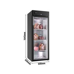 Armoire Dry Aging - pour viande - 600 mm - 1 porte en verre - Noir       
