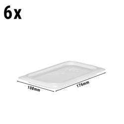 (6 unidades) CAMBRO | Camwear® tampa GN de polipropileno 1/4 - hermética - leitosa