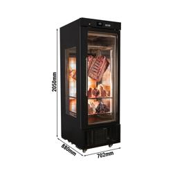 Armário para envelhecimento de carne seca - 0,70 m - com 1 porta de vidro   (Preto)