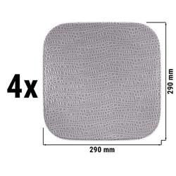 (4 pieces) SELTMANN WEIDEN | Square Coupe Dinner Plates – Porcelain - 29 x 29 cm - Grey