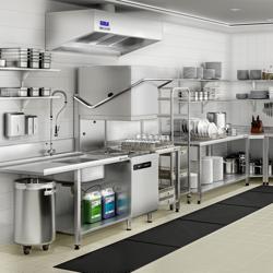 Aanvoertafel - 1000mm - aanbouw links - met 1 spoelbak & afvalschacht - voor DS430 serie