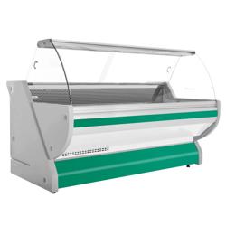 Comptoir vitrine réfrigérée - 2515x1150mm - +1/+10°C - Vitre bombée - Éclairage