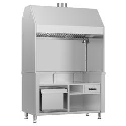 Elemento neutro para churrasqueira a carvão vegetal - com aço inoxidável - 1,4 m