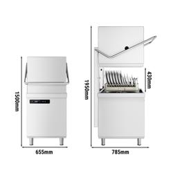 Digital Passthrough Dishwasher – Built-in softener - Detergent/rinse pumps - Drain pump - 7.1 kW