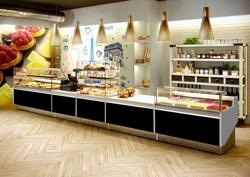 Banco gastronomia professionale - 944x979mm - Statica - 200 L - Vetro dritto - Pannello frontale Nero RAL 9017