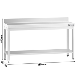 Mesa de trabalho PREMIUM - 1,8 m - com base e aba posterior