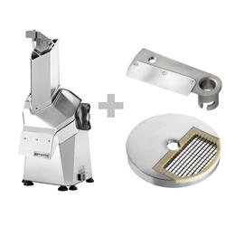 Rezač mozzarelle - 400 W - Kapacitet: 120–190 kg/h - uklj. nož i disk za rezanje - za kockice sira - profesionalni