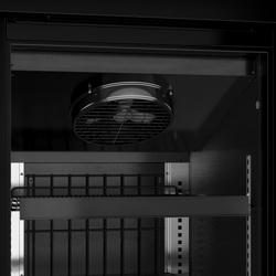 Přístěnný chladicí regál - 2 520 mm - 1 900 l - od +2 do +8 °C - s 4 skleněnými křídlovými dveřmi, s dvojitým zasklením & 5 policemi - černá matná