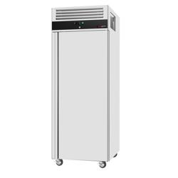 ثلاجة عمودية ستانلس ستيل ECO - 740 mm - 600 L - حتى -2…+8 °C - مع باب واحد - تبريد هوائي، قفل، رفوف قابلة للتعديل، أبواب ذاتية الإغلاق، عجلات