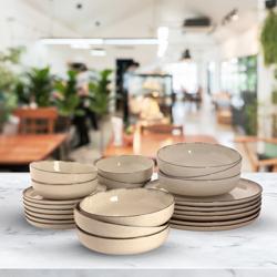 (24 pcs) ANTIGO | Plate - Porcelain - Ø190mm, Ø280mm, Ø190mm, Ø150mm - White