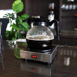 Warmhoudplaat RVS - met glazen oppervlak - 60 W - voor 1 koffie- of theepot elk Ø174mm