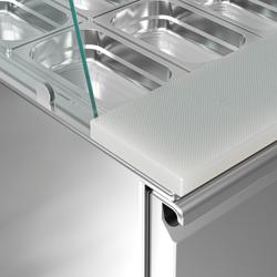 Saladette réfrigérée ECO - 1368mm - 368L - 3 portes - avec vitrine de comptoir pour 4x GN 1/1