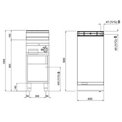 Commercial Gas Griddle - 10kW - Smooth Plate - Cooking area: 396x667mm - on Stand