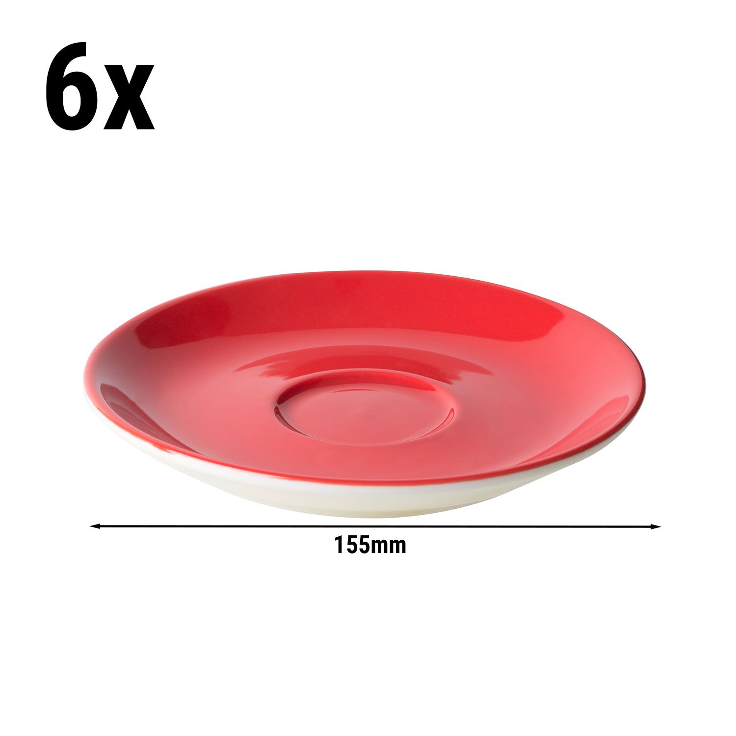 (6 pièces) BART COLOUR CAFE – Sous-tasse à cappuccino – Ø 155 mm – Rouge