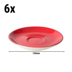 (6 sztuk) BART COLOUR CAFE - spodek do cappuccino - Ø 155 mm - czerwony	