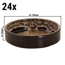 (24 adet) SABANA - Seramik Fırın Kabı - Ø 100mm - Kahverengi / Beyaz