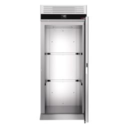 Lednice s vjezdem Nerezová ocel PREMIUM - GN 2/1 - GN 1/1 - EN 600x400 - 910 mm - 700 l - až +8 °C - s 1 dveře - Digitální termostat; Ventilované chlazení; Automatické odmrazování