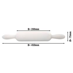 Teigroller / Nudelholz - 75x450mm - oval - Kunststoff
